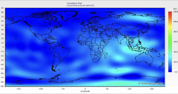 世界のTEC値のグラフ