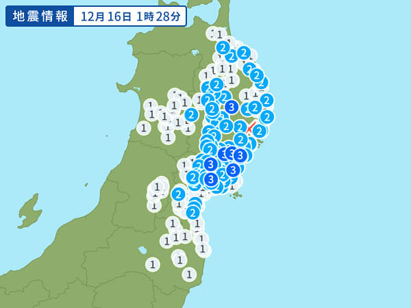 地震情報の画像
