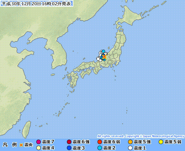 地震情報の画像