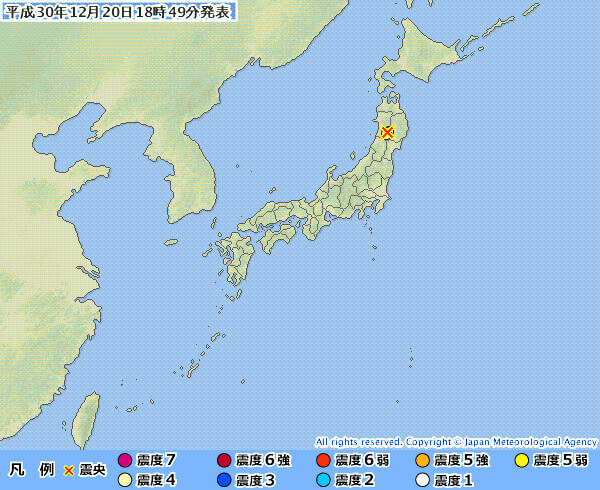 地震情報の画像