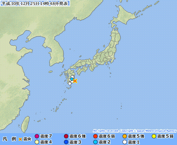 地震情報の画像