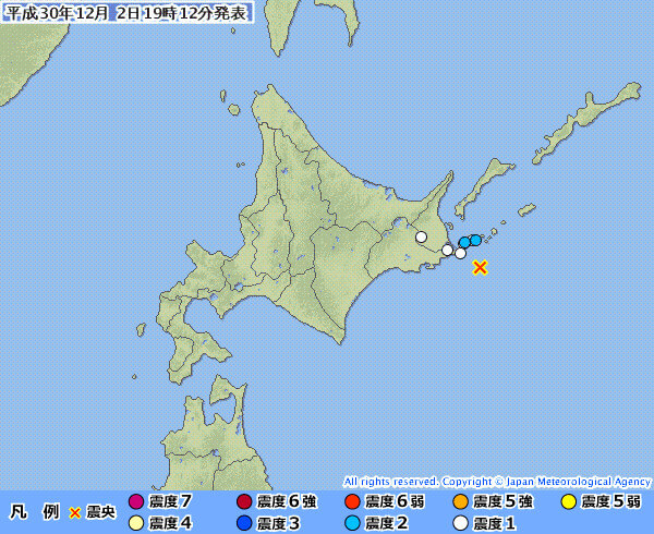 地震情報の画像