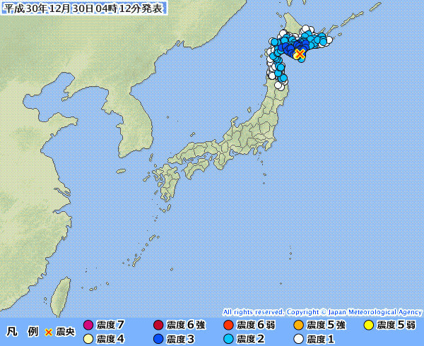 地震情報の画像