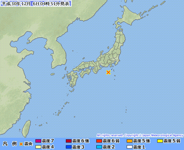 地震情報の画像