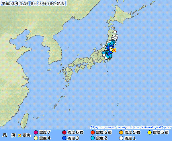地震情報の画像