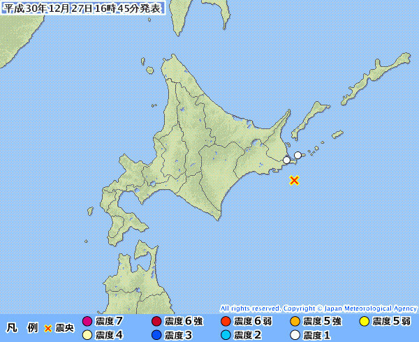 地震情報の画像