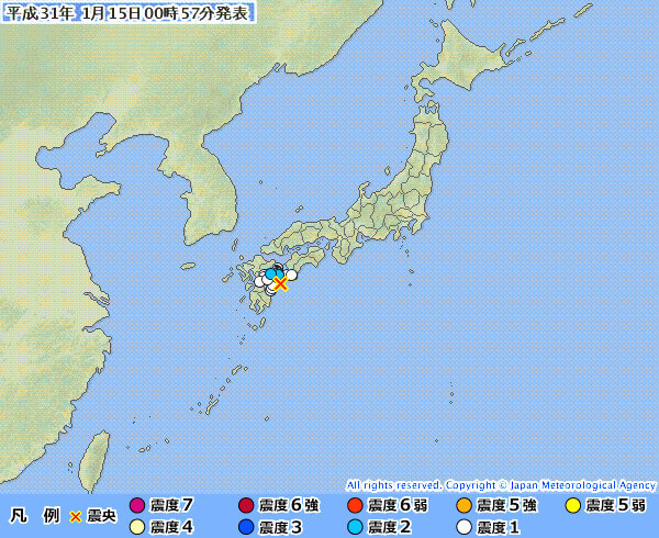 地震情報の画像