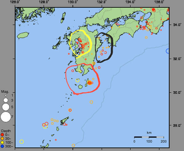 地震情報の画像