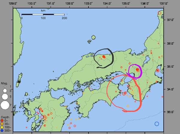 地震情報の画像