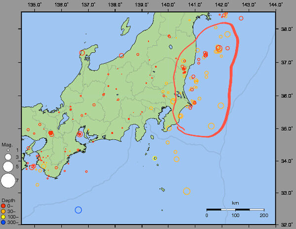 地震情報の画像
