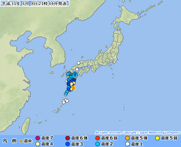 地震情報の画像