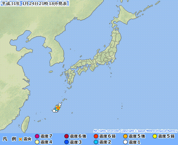 地震情報の画像