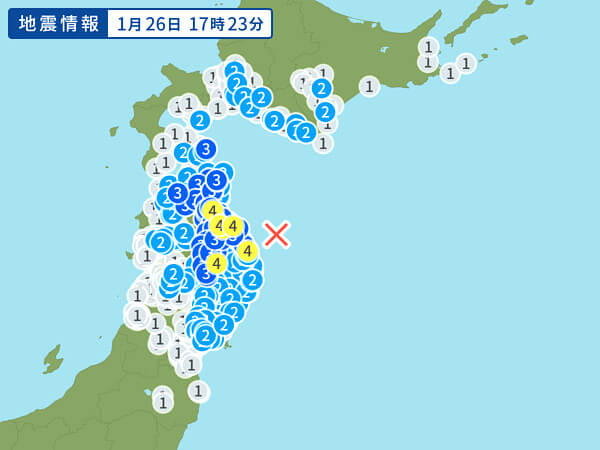 地震情報の画像