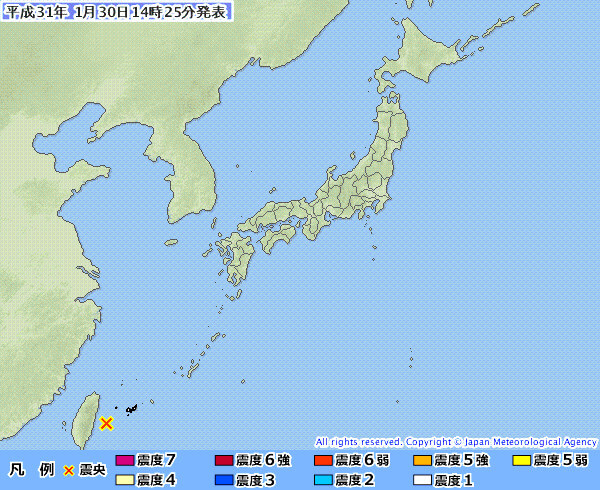 地震情報の画像
