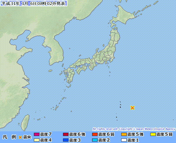 地震情報の画像