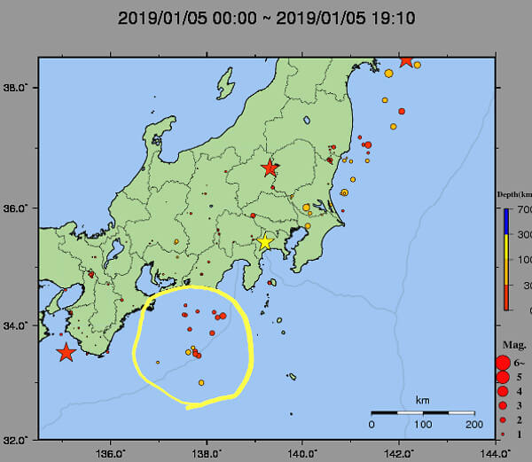地震情報の画像