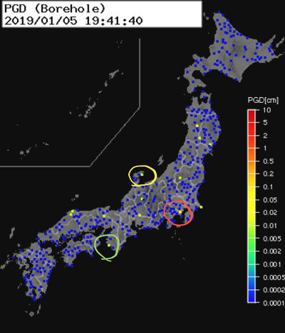 強震モニタのグラフ