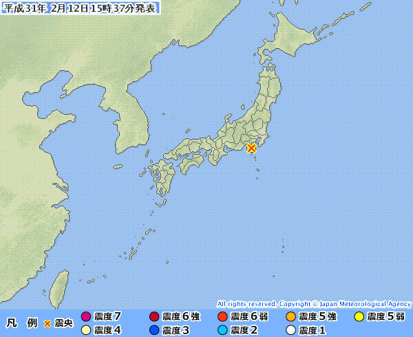 地震情報の画像