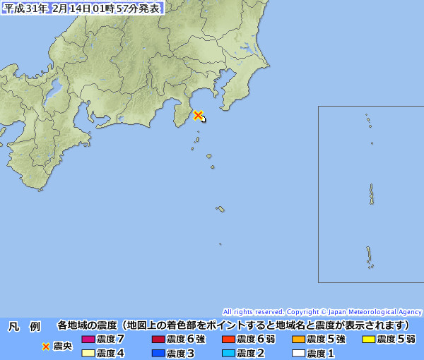 地震情報の画像