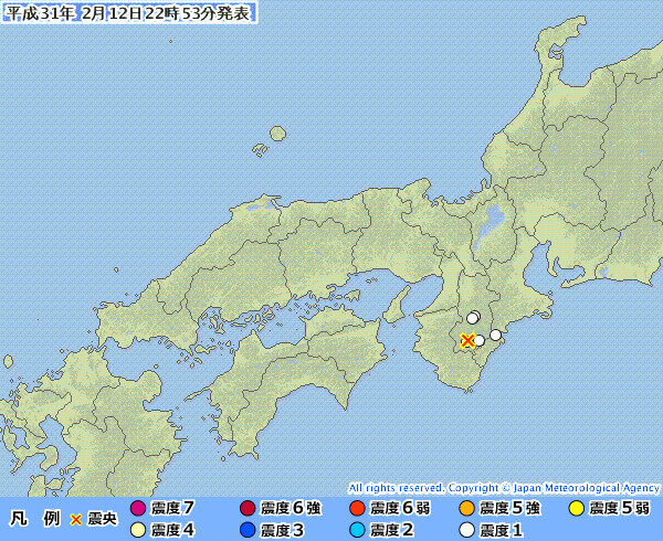 地震情報の画像