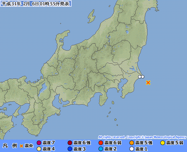 地震情報の画像