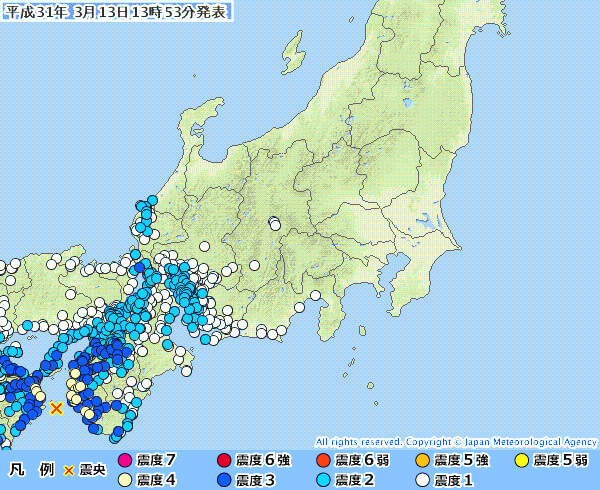 地震情報の画像