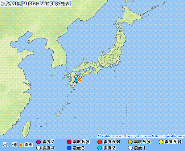 地震情報の画像