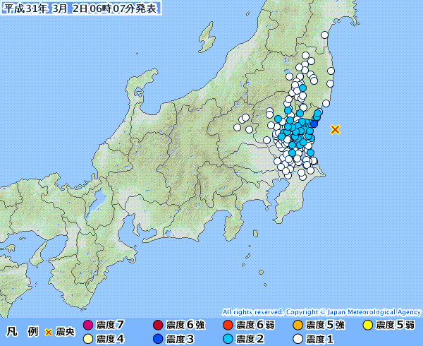 地震情報の画像
