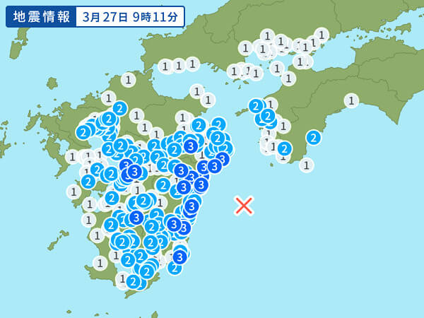 地震情報の画像