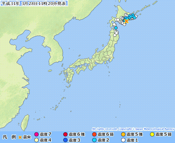 地震情報の画像