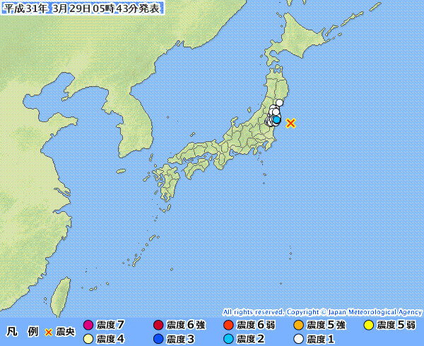 地震情報の画像