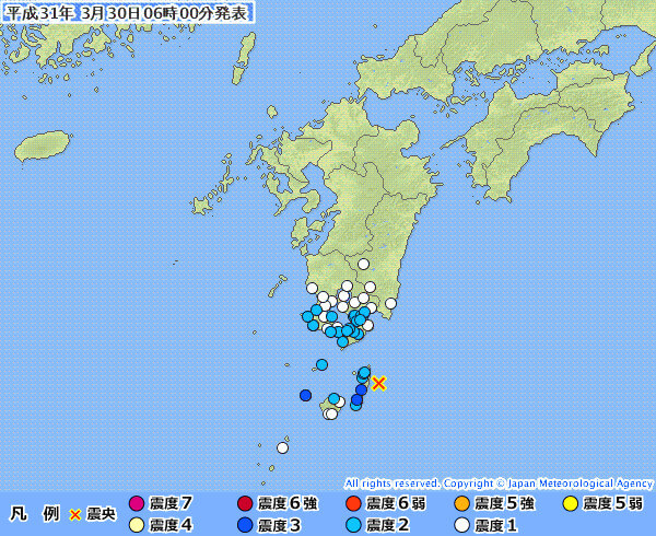 地震情報の画像