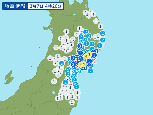 地震情報の画像