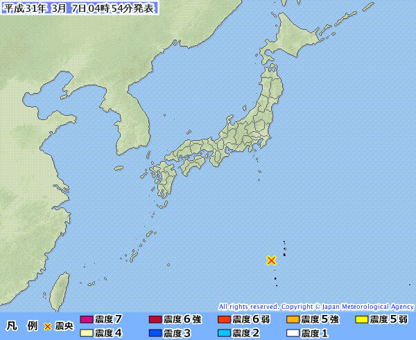 地震情報の画像