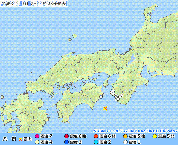 地震情報の画像