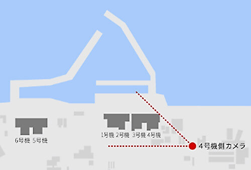 4号機側のカメラの撮影位置