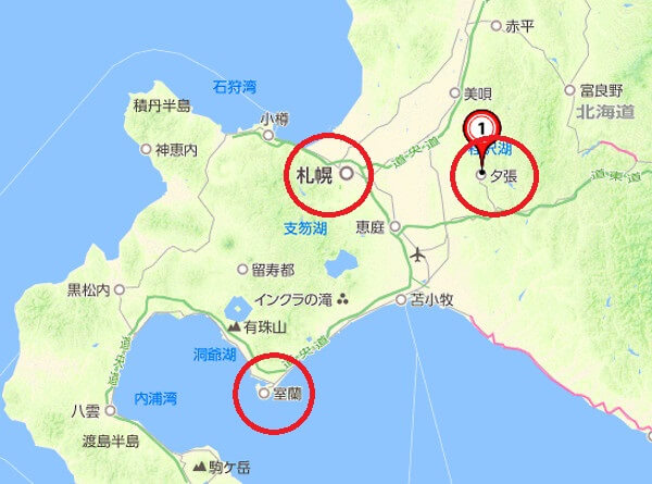 北海道の地図