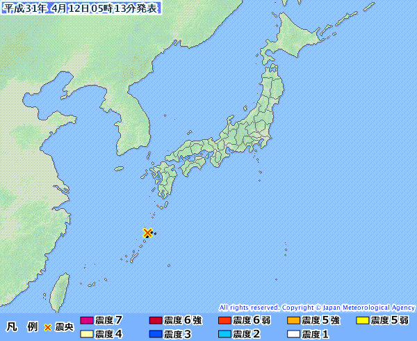 地震情報の画像