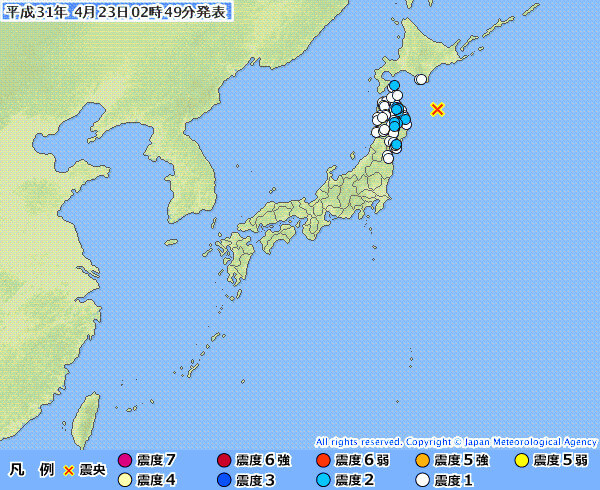 地震情報の画像