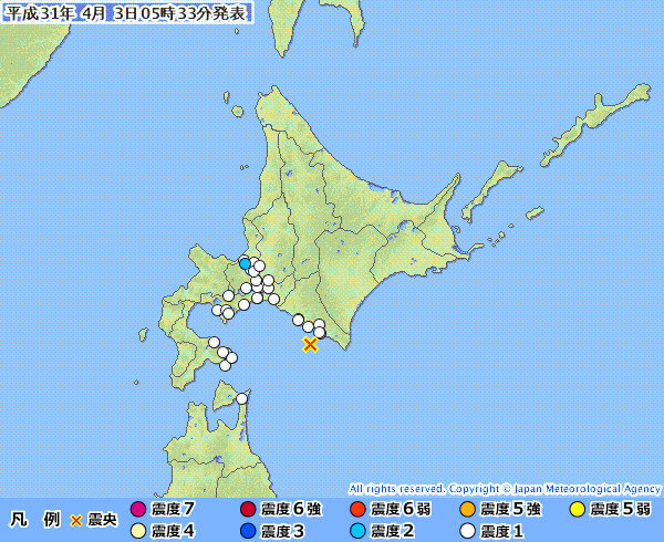 地震情報の画像