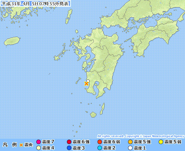 地震情報の画像