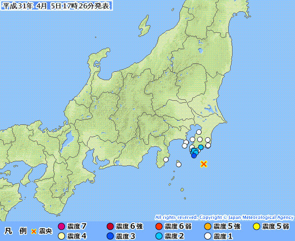 地震情報の画像