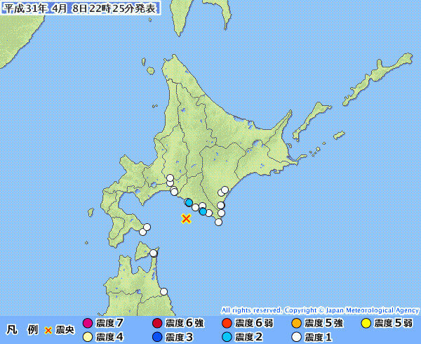 地震情報の画像
