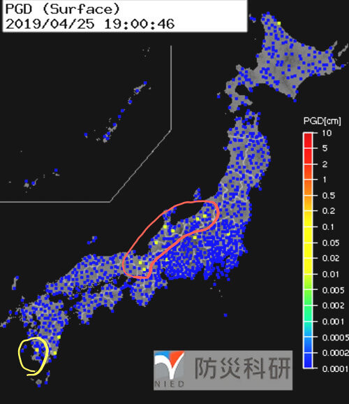 強震モニタの画像