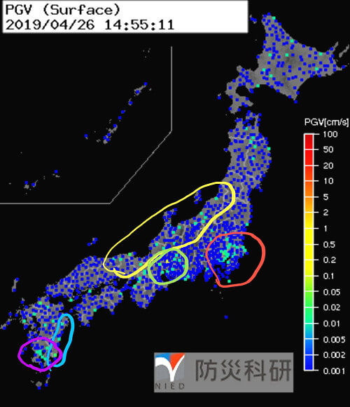 強震モニタの画像