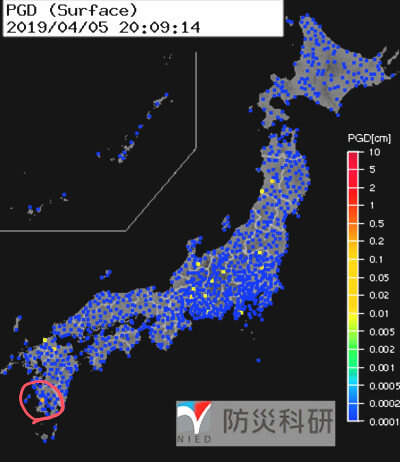 強震モニタの画像