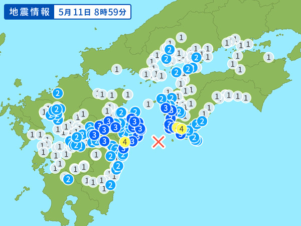 地震情報の画像