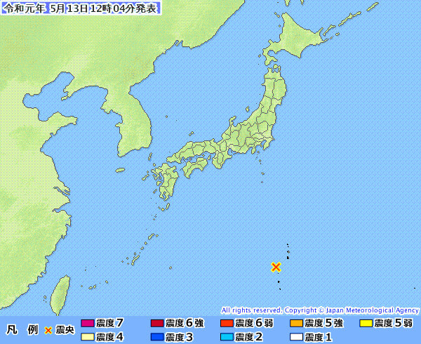 地震情報の画像