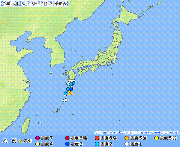 地震情報の画像