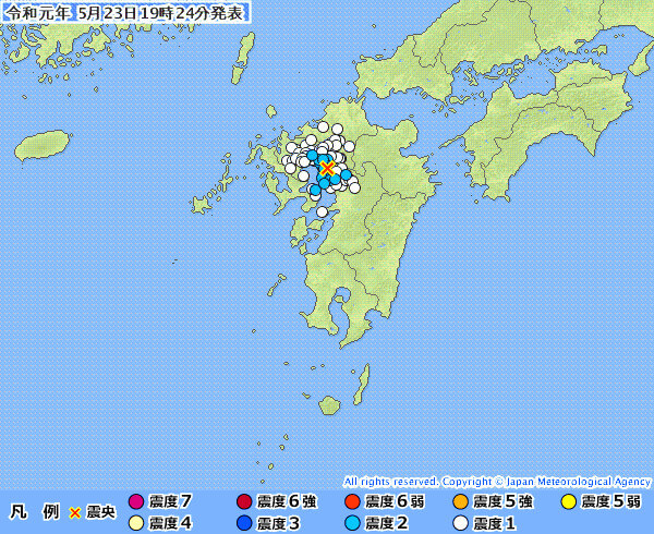 地震情報の画像